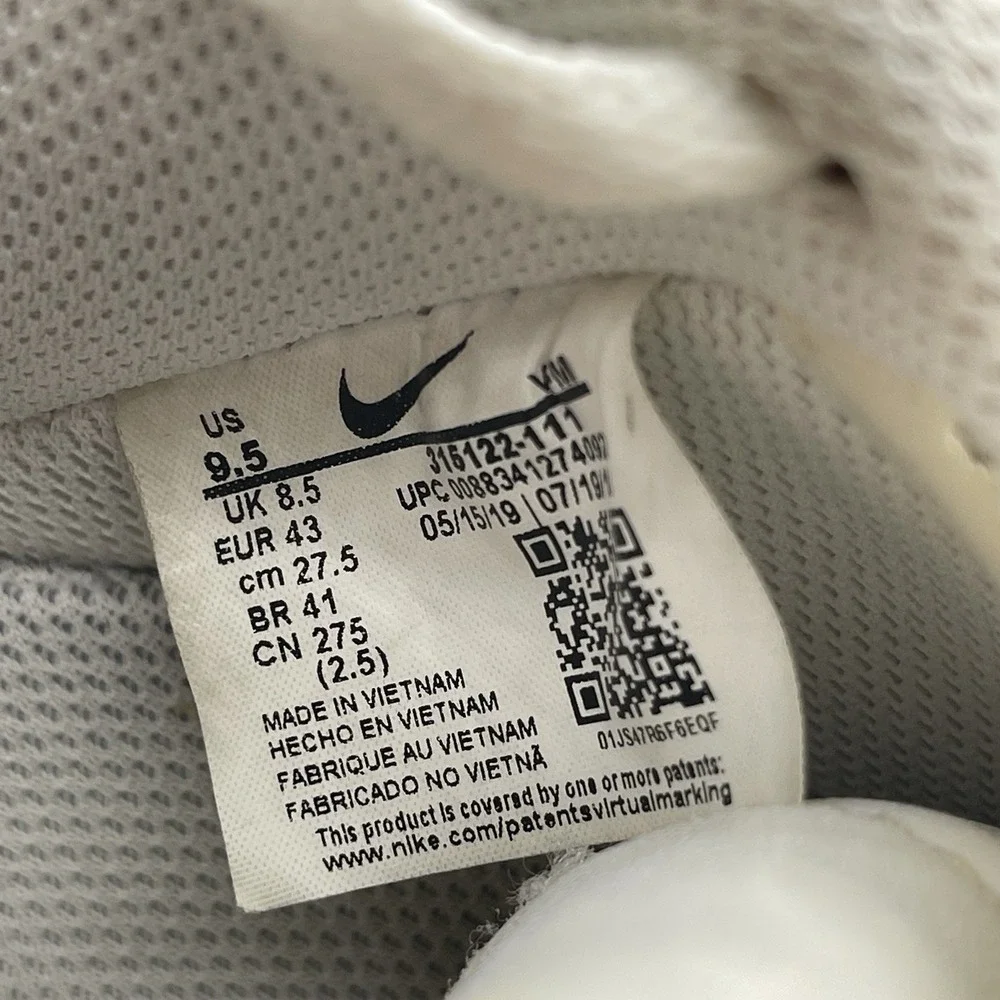Nike Air Force 1 '07 Low 315122-111 Men's Size 9.5 Shoes White Low Top Sneakers